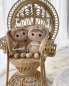 Preview: .Personalisierbarer Hase in Karamell und Hellbeige, mit Name und Geburtsdaten – perfekt zum Kuscheln und Dekorieren
