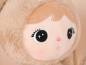 Preview: Weicher Hase in Karamell und Hellbeige, personalisiert mit Namen und Geburtsdaten, perfektes Geschenk für Babys