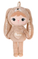Preview: Kuscheliger Hase in Karamell und Hellbeige, personalisierbar mit Namen und Geburtsdaten – ideal für Mädchen und Jungen