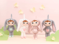Preview: Kuscheliger Hase in 4 Farben von Metoo, ideal für Babys und kleine Kinder, mit personalisierbarem Design und weichem Plüschmaterial.