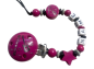 Preview: Schnullerkette Rockstar mit Namen pink