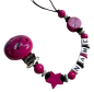 Preview: Schnullerkette Rockstar Pink mit Name für Mädchen, handgefertigt, süßes Babygeschenk zur Geburt oder Babyparty