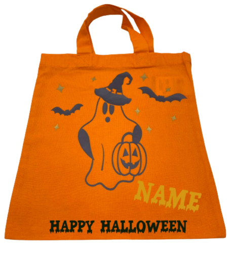 Halloween Tasche mit Namen Gespenst