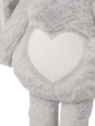 Hellgrauer Kuschelhasen 45 cm , personalisiert mit Namen und Geburtsdaten, Baby-Spielzeug