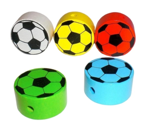 Motivperle Fußball für Schnullerkette, handgefertigt für Babys