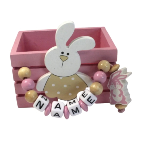 Mini Osterkörbchen in rosa für Kinder – personalisierte Ostergeschenke zu Ostern