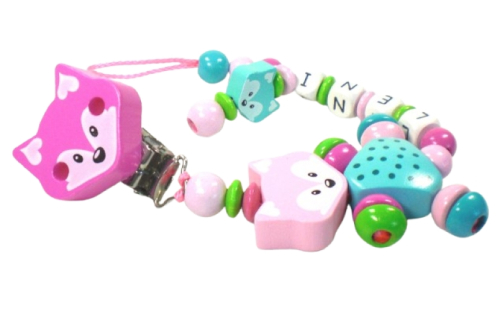 Schnullerkette mit Namen Fuchs Mädchen