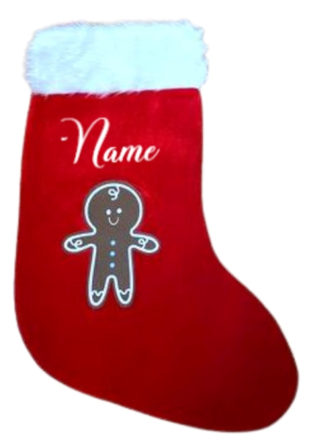 Personalisierter Nikolausstiefel mit Lebkuchen-Jungen-Motiv als Weihnachtsgeschenk
