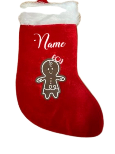 XXL Nikolausstiefel Lebkuchen-Mädchen mit Namen personalisiert für Weihnachten