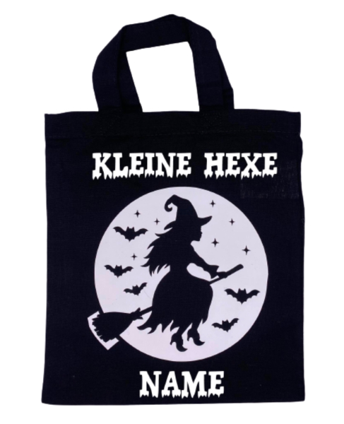 Halloween Tasche mit Namen Kleine Hexe