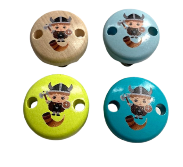 Motivclips Wikinger in natur, hellblau, lemongrün, türkis