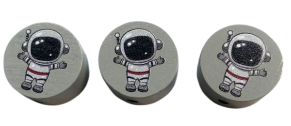 Graue Motivperle Astronaut