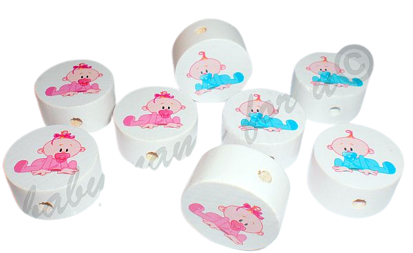 Motivscheibe mit Baby-Motiv in Blau oder Rosa – ideal für die personalisierte Taufe-Spardose
