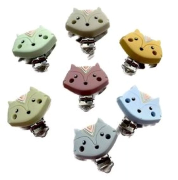 Schadstofffreier Baby Clip aus Silikon in Fuchsform