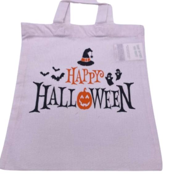 Kinder-Halloweentasche individuell bedruckt mit Halloween-Motiven und Namen