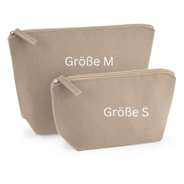 Kosmetikbeutel in sand, Größe S und M