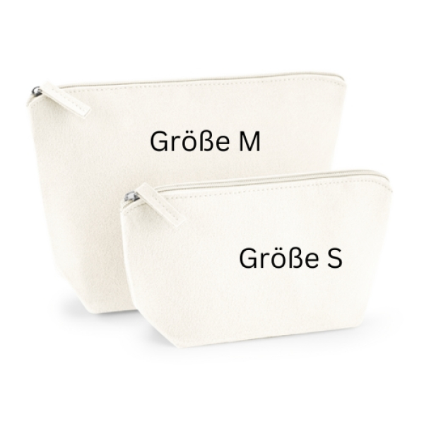 Kosmetikbeutel in weiß, Größe S und M