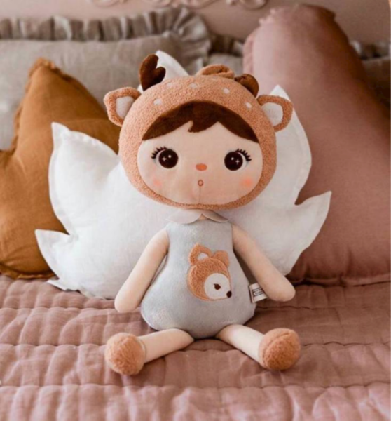Personalisiertes Kuscheltier Reh für Mädchen, 46 cm groß, ideal als Geschenk zur Taufe oder Geburtstag“