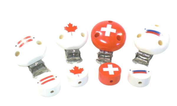 Motivperle mit Länderflagge für personalisierte Schnullerketten