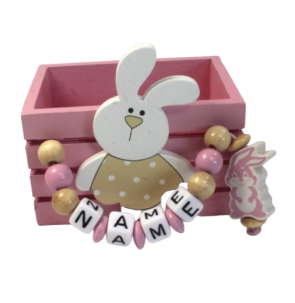 Mini Osterkörbchen in rosa für Kinder – personalisierte Ostergeschenke zu Ostern