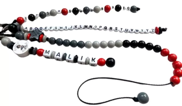 Personalisierte Rechenkette Superheld mit Namen, ABC und Zahlen bis 20, Einschulungsgeschenk für Jungen