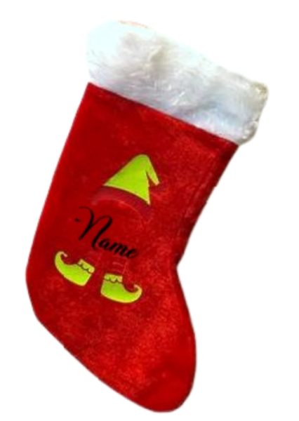 Personalisierter Nikolausstiefel mit Elf-Motiv als Weihnachtsgeschenk