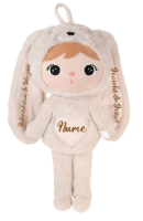 Personalisierbares Kuscheltier Hase in Beige für Babys