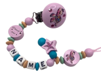 Schnullerkette Meeresschildkröte personalisiert in Rosa für Mädchen