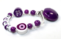 Handgemachte Schnullerkette mit Namen Nazar Glücksauge Kleine Diva Baby Geschenk zur Geburt